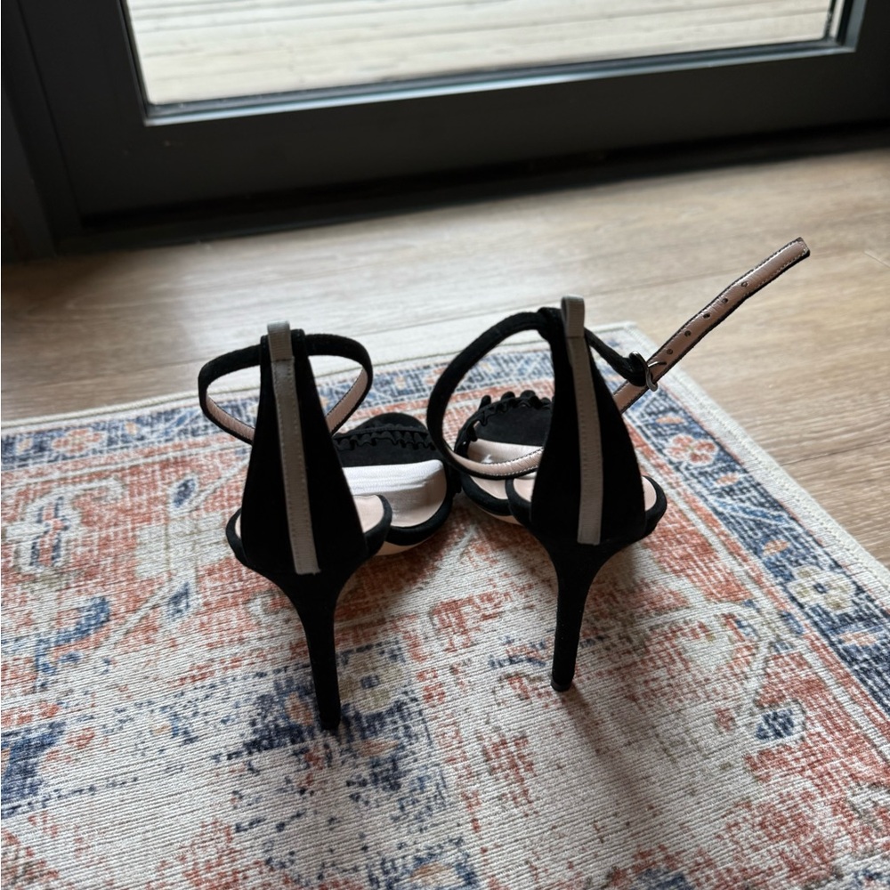 SJP by Sarah Jessica Parker Black heeled sandals with ruffle detail